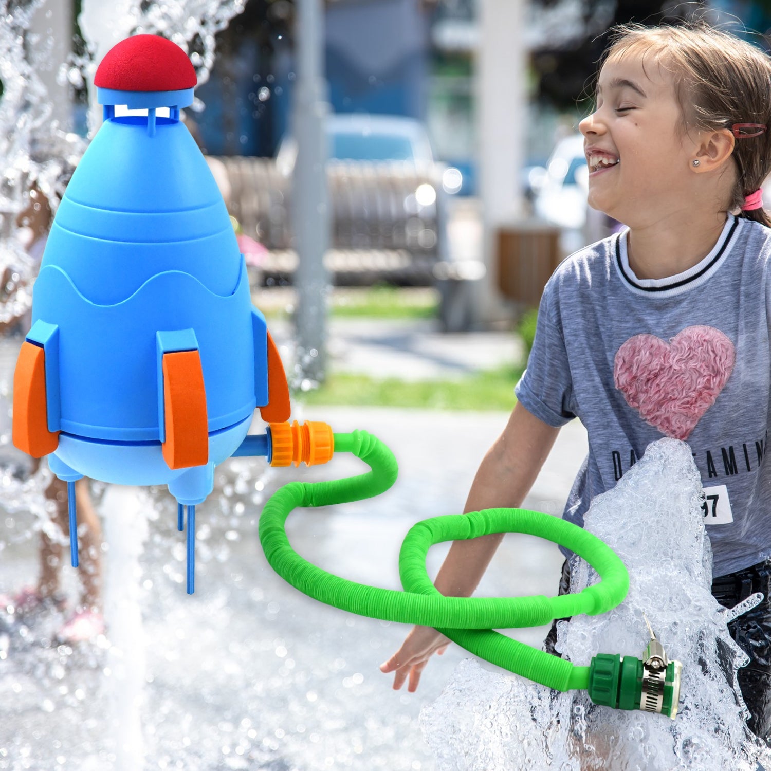 Sprinkler Rocket Launcher Summer Toys for Kids (1 Set) Sprinkler Rocket Launcher Summer Toys for Kids (1 Set)